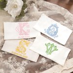 Personalizzato ricamato Monogram Lettera Bouquet di nozze avvolgere con 4 pezzi perla Pin per la sposa Wedding Flower Decor
