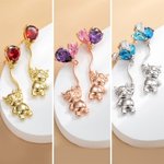 Personalised Balloon Highland Cow Stud Earrings 925 Sterling Silver with Birthstone Cute Animal Earrings Gifts for Women Girls Cow Lover Christmas