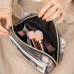 Trousse de Maquillage en PVC Personnalisée avec Texte Style Rétro de Cassette Cadeau Anniversaire Voyage pour Amoureux de Musique