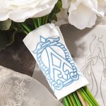 Personalizzato ricamato Monogram Lettera Bouquet di nozze avvolgere con 4 pezzi perla Pin per la sposa Wedding Flower Decor