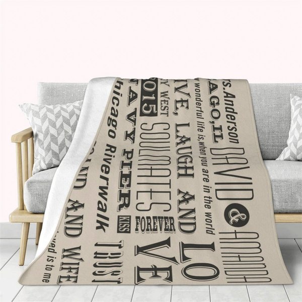 Coperta personalizzata per i ricordi della coppia Coperta per il divano con testo Accessorio per il campeggio Ricordo romantico d'amore Anniversario d