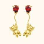 Personalised Balloon Highland Cow Stud Earrings 925 Sterling Silver with Birthstone Cute Animal Earrings Gifts for Women Girls Cow Lover Christmas