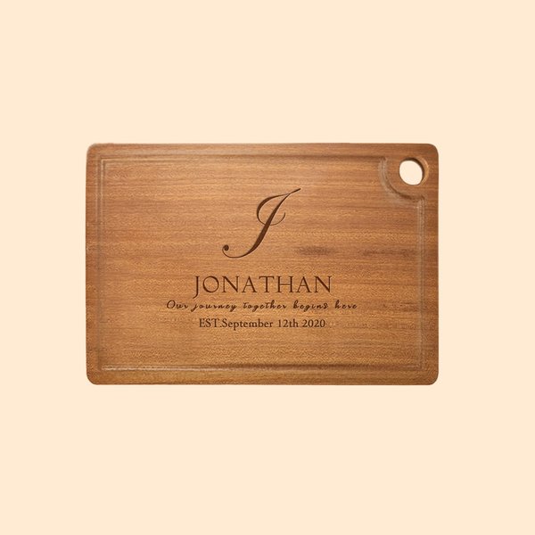 Wooden Cutting Board Engraved Name Anniversary Gift