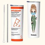 Personalized 20oz Vet Prescription Design Food Grade Stainless Steel Straight Skinny Tumbler with Straw Graduation Gift for Nurse or Doctor