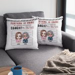 Personalized Partners In Crime If We Get Caught You're Deaf I Don't Speak English Throw Pillow Cover Cushion Birthday Christmas Gift for Besties