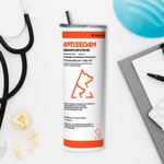 Personalized 20oz Vet Prescription Design Food Grade Stainless Steel Straight Skinny Tumbler with Straw Graduation Gift for Nurse or Doctor