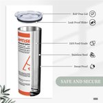 Personalized 20oz Vet Prescription Design Food Grade Stainless Steel Straight Skinny Tumbler with Straw Graduation Gift for Nurse or Doctor