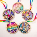 Ornement de Noël personnalisé Rainbow Bridge avec texte et nom gravés Cadeau commémoratif pour l'amoureux des animaux de compagnie