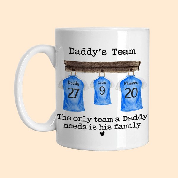 Tazza personalizzata da 11oz/15oz per squadre di calcio Tazza per magliette di calcio Tazza di caffè divertente Regalo di compleanno per papà mamma no