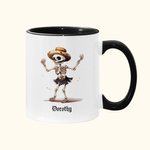 Personalisierte Happy Dancing Skeleton 11oz Becher mit Namen lustig Halloween Party Geschenk für Familie Freund