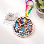 Ornement de Noël personnalisé Rainbow Bridge avec texte et nom gravés Cadeau commémoratif pour l'amoureux des animaux de compagnie