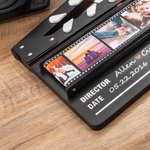 Personalised Rolling Photos Wooden Ornament with Film Clapperboard Design Anniversary Valentine's Day Romantic Gift for Couple