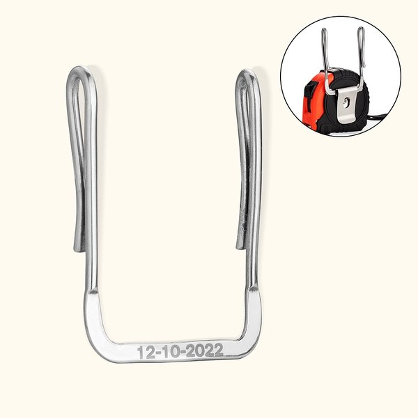 Personalisierte Maßband Clip Halter Edelstahl Tasche Protector Messwerkzeug Veranstalter Geschenk für Papa Holzarbeiter Handwerker
