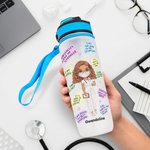 Personalisierte Krankenschwester tägliche Affirmationen 32oz Wasser Tracker Flasche Krankenschwester Graduierung Geschenk Rn Danke Geschenk Krankensch