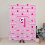 Personalized Pink Doll Inspired Blanket High-Quality Super Soft with Name and Initial Birthday Gift for Her