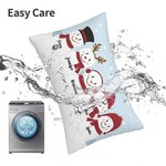 Personalized 1-5 Family Snowmen Cushion Throw Pillow Cover with Names Christmas Thanksgiving Day Home Decor for Farmily