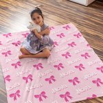 Personalizado de alta calidad super suave muñeca rosa inspirado en la manta de moda Elementos lindos sofá manta decoración del hogar fiesta de cumplea