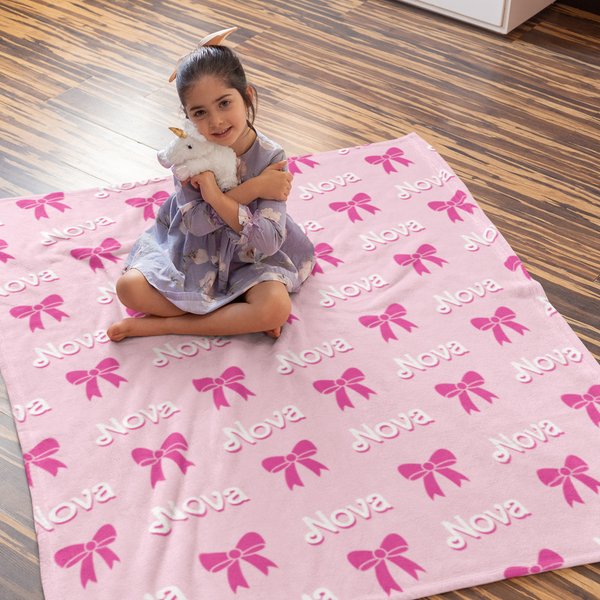 Personalizado de alta calidad super suave muñeca rosa inspirado en la manta de moda Elementos lindos sofá manta decoración del hogar fiesta de cumplea