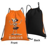 Personalised Dancing Skeleton Drawstring Backpack Halloween Snack Bag for Kids Trick or Treat Party Favors