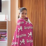 Personalizado de alta calidad super suave muñeca rosa inspirado en la manta de moda Elementos lindos sofá manta decoración del hogar fiesta de cumplea