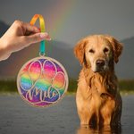 Ornement de Noël personnalisé Rainbow Bridge avec texte et nom gravés Cadeau commémoratif pour l'amoureux des animaux de compagnie