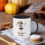 Personalisierte Happy Dancing Skeleton 11oz Becher mit Namen lustig Halloween Party Geschenk für Familie Freund