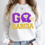 Personalisierte Fußball-Thema kurze Ärmel Glitter T-Shirt mit Namen und Nummer