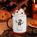Personalisierte Happy Dancing Skeleton 11oz Becher mit Namen lustig Halloween Party Geschenk für Familie Freund