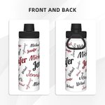 Personalisierte Signature Style 18oz Edelstahl isolierte Wasserflasche mit auslaufsicheren Auslauf Deckel und Griff für Outdoor-Aktivitäten