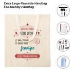 Personalisierte spezielle Lieferung vom Weihnachtsmann Handtasche Retro Name Canvas Tasche wiederverwendbare Einkaufstasche Weihnachten Party Gunst li
