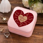 Coffret à bijoux personnalisé Together We Make A Family (Ensemble, nous formons une famille) Heart Puzzle (Cœur) Jewelry Travel Case (Coffret à bijoux