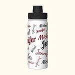 Personalisierte Signature Style 18oz Edelstahl isolierte Wasserflasche mit auslaufsicheren Auslauf Deckel und Griff für Outdoor-Aktivitäten
