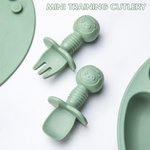 Personalised Food Grade Silicone Baby Feeding Set with Crab Shape Divided Suction Plate Baby Led Weaning Supplies for Kid Toddler Dinnerware