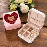 Coffret à bijoux personnalisé Together We Make A Family (Ensemble, nous formons une famille) Heart Puzzle (Cœur) Jewelry Travel Case (Coffret à bijoux