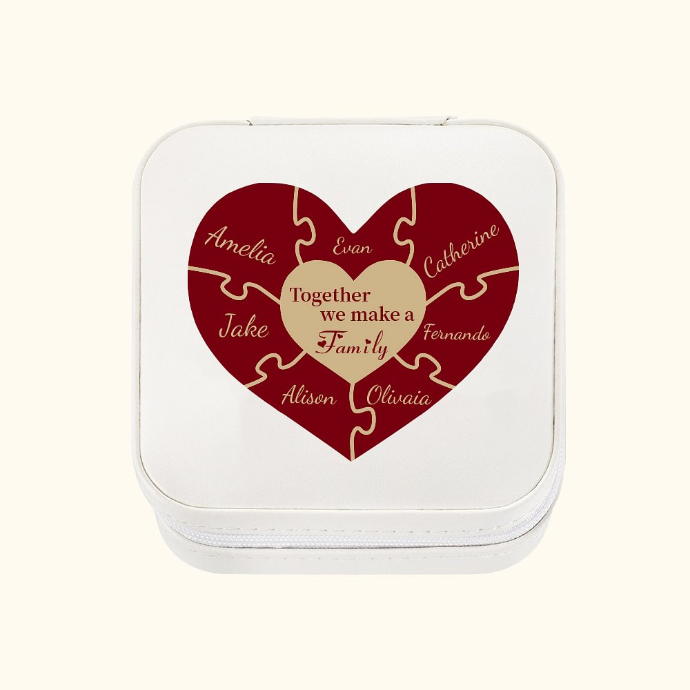 Personalized Together We Make A Family Jewelry Box Heart Puzzle Jewelry