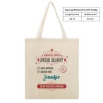 Personalisierte spezielle Lieferung vom Weihnachtsmann Handtasche Retro Name Canvas Tasche wiederverwendbare Einkaufstasche Weihnachten Party Gunst li