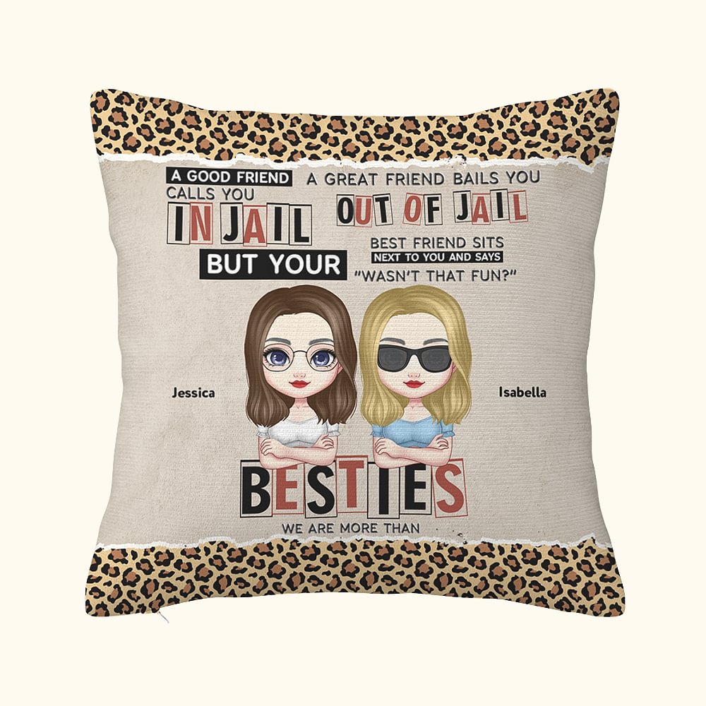 Coussin personnalisé We Are More Than Besties Coussin Sofa Decor Birthday Gift for Besties
