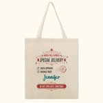 Personalisierte spezielle Lieferung vom Weihnachtsmann Handtasche Retro Name Canvas Tasche wiederverwendbare Einkaufstasche Weihnachten Party Gunst li