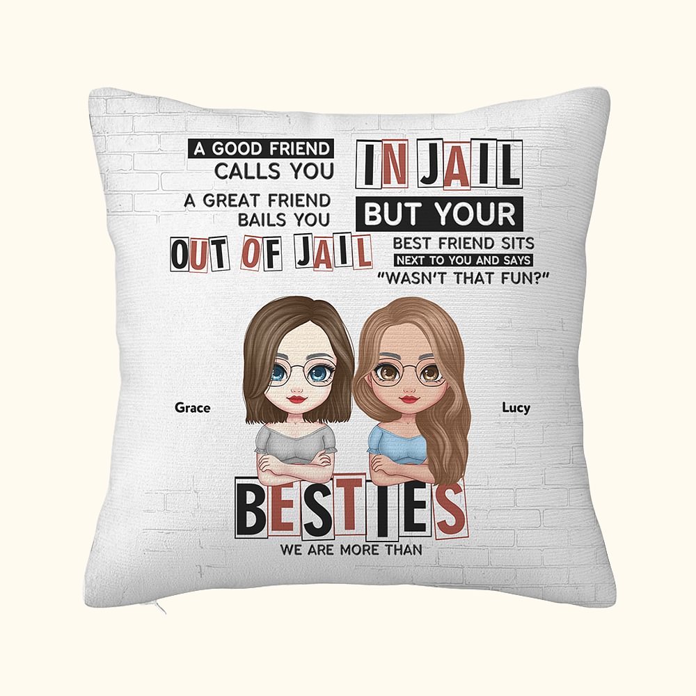 Housse de coussin personnalisée We Are More Than Besties Cushion Birthday Christmas Gift for Besties Sofa Decor