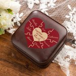 Coffret à bijoux personnalisé Together We Make A Family (Ensemble, nous formons une famille) Heart Puzzle (Cœur) Jewelry Travel Case (Coffret à bijoux