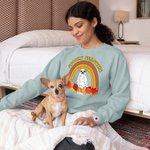 Sudadera Personalizada Halloween Perro Fantasma Sudadera Espeluznante Temporadas Divertido Regalo de Halloween para Amante del Perro Amigo Familia