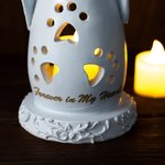 Personalized Angel Embracing Pet Candle Holder Figurine with LED Light Sympathy Memorial Gift for Loss of Pet