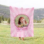 Couverture polaire douce personnalisée avec photo et nom Cadeau d'anniversaire pour femme enfants