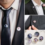 Gepersonaliseerde Foto Reversspeld Herinnerings Boutonniere Speld Huwelijk Vaderdag Geschenk voor Mannen Groomsmen