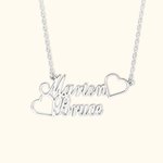 Gepersonaliseerde Twee Naam Ketting met Twee Liefdes Harten Moederdag Verjaardag Valentijnsdag Cadeau voor Vrouwen Meisjes