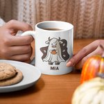 Personalized Happy Halloween Cow Ghost with Pumpkin Mug 11oz Cute Halloween Animal Festival Mug Halloween Gift for Cow Lover Friends Family