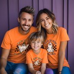 Personalised Trick or Treat Ghost Happy Spooky Halloween T-Shirt Pumpkin Skeleton Shirt Halloween Gift for Kids Children Friends