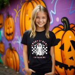 Personalised Trick or Treat Ghost Happy Spooky Halloween T-Shirt Pumpkin Skeleton Shirt Halloween Gift for Kids Children Friends