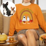 Sudadera Personalizada Halloween Perro Fantasma Sudadera Espeluznante Temporadas Divertido Regalo de Halloween para Amante del Perro Amigo Familia