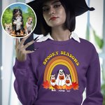 Sudadera Personalizada Halloween Perro Fantasma Sudadera Espeluznante Temporadas Divertido Regalo de Halloween para Amante del Perro Amigo Familia